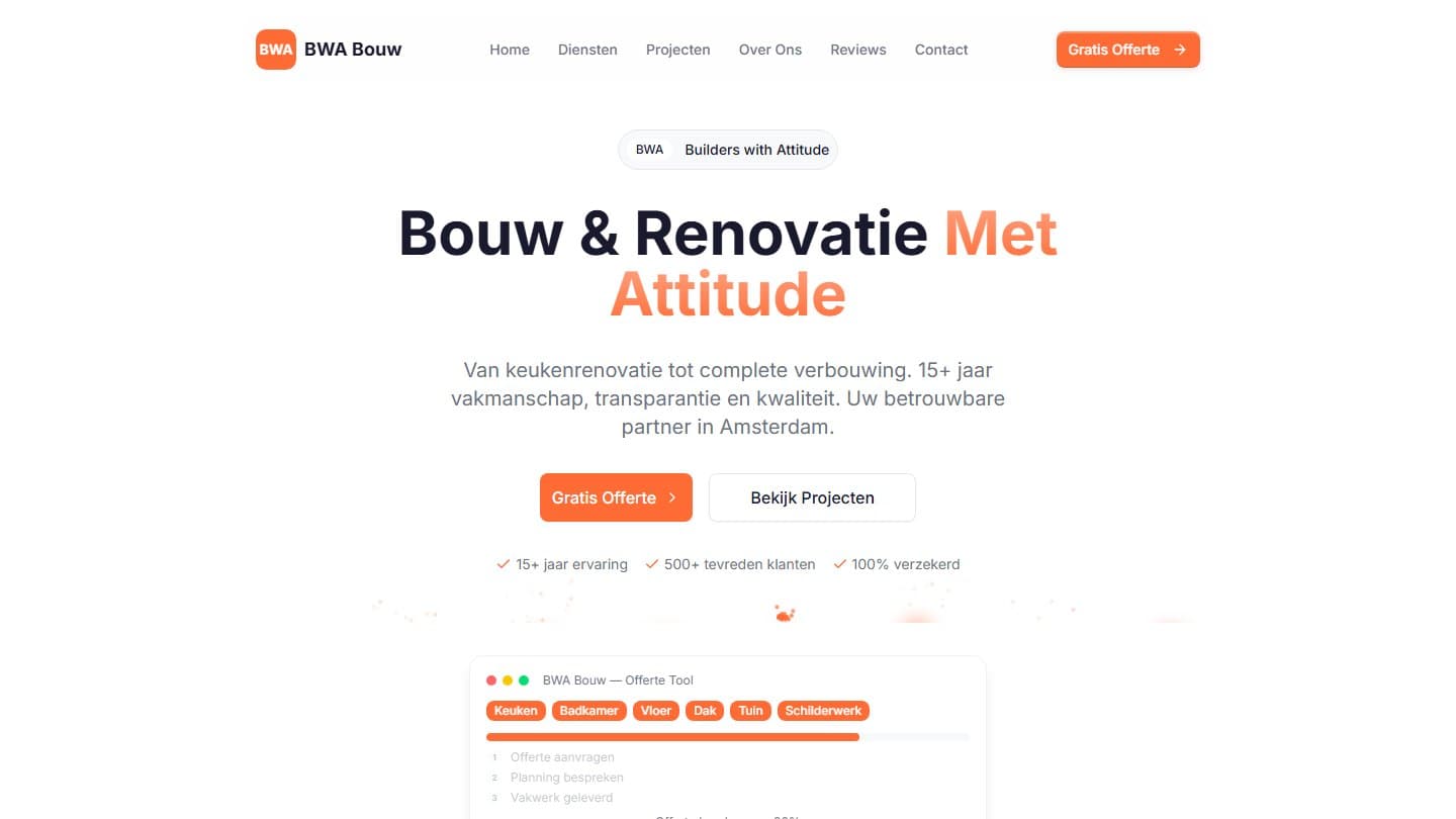 BWA Bouw — a website built by ProperSite