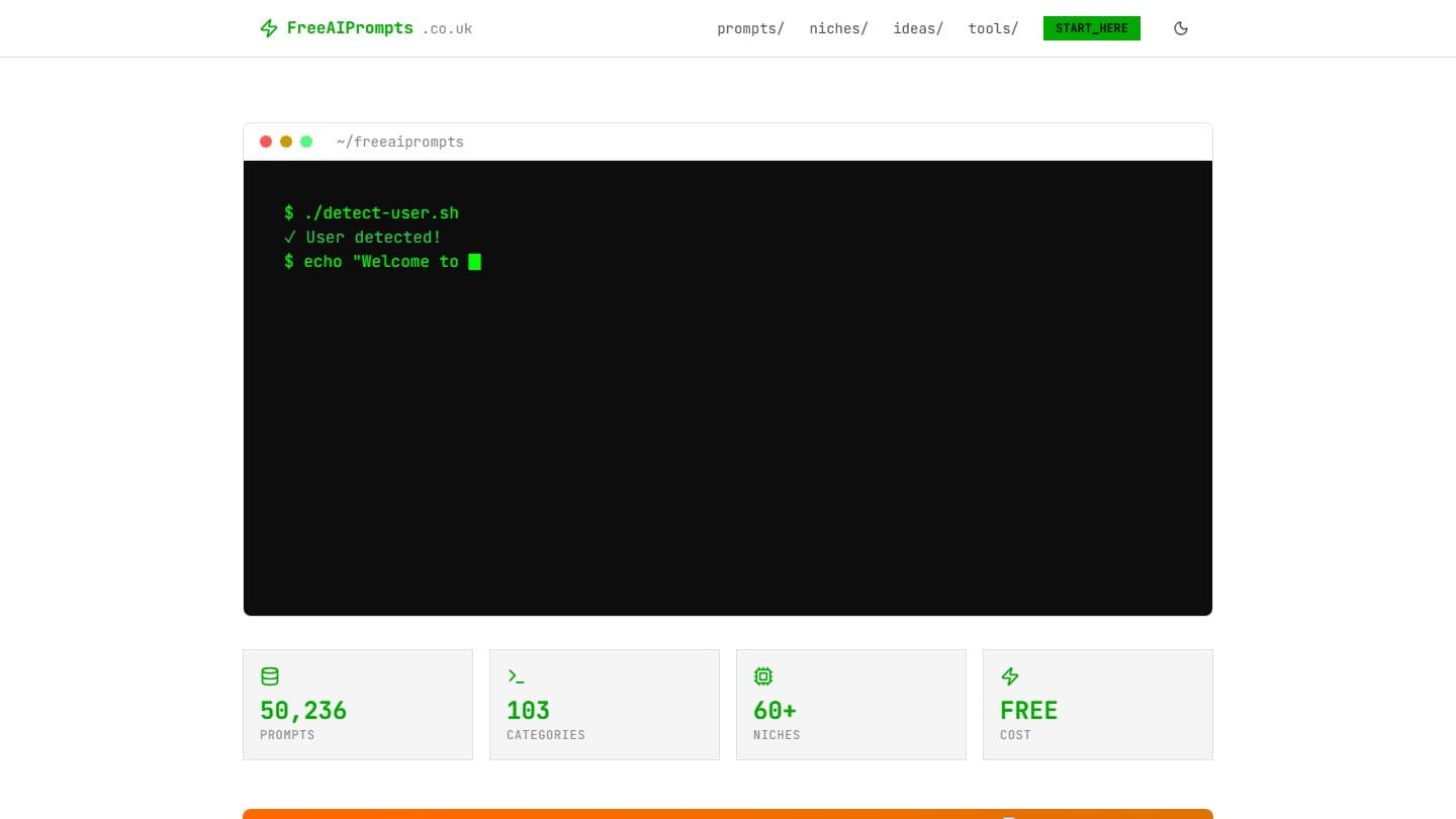 Free AI Prompts — a website built by ProperSite