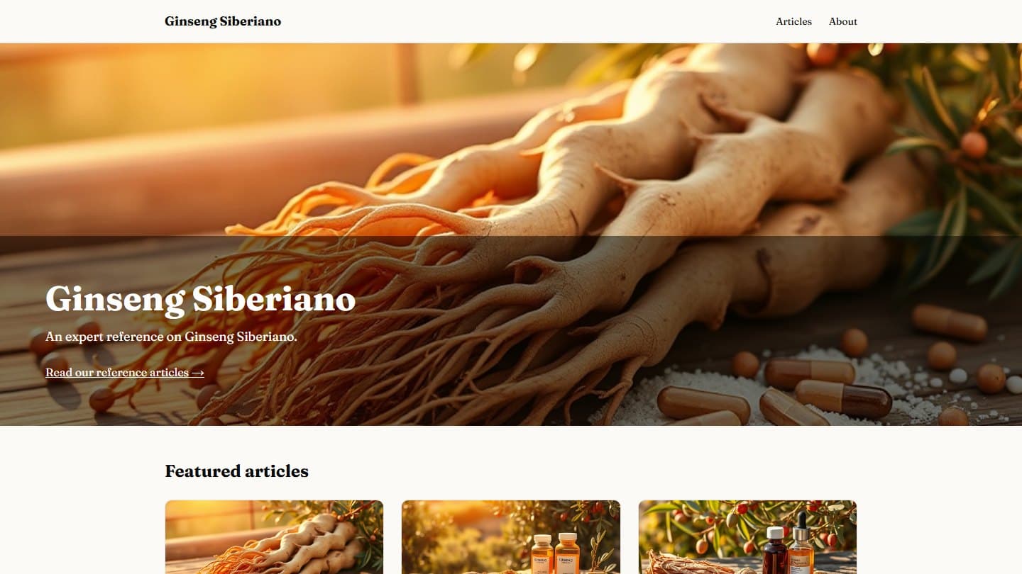 Ginseng Siberiano — a website built by ProperSite