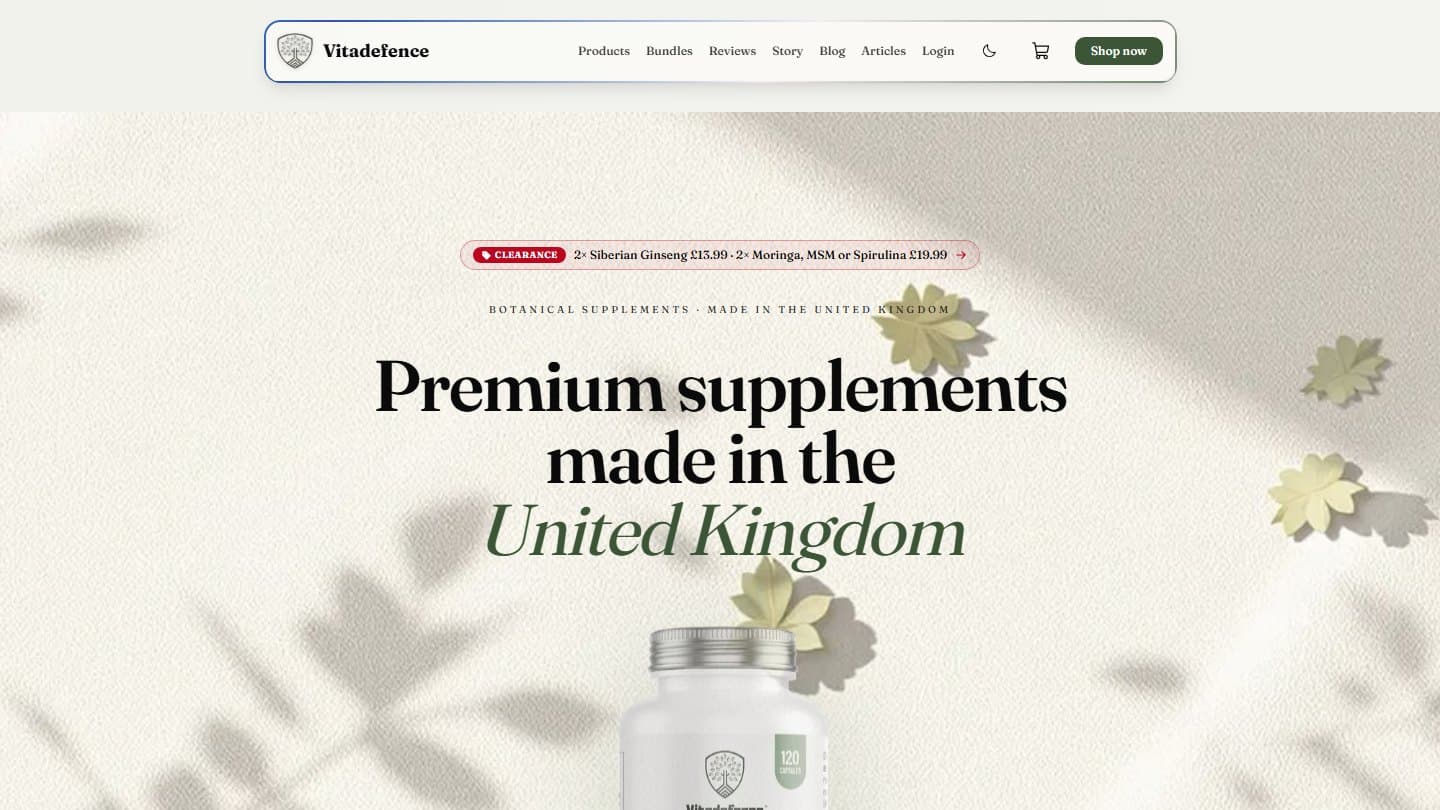 Vitadefence UK — a website built by ProperSite